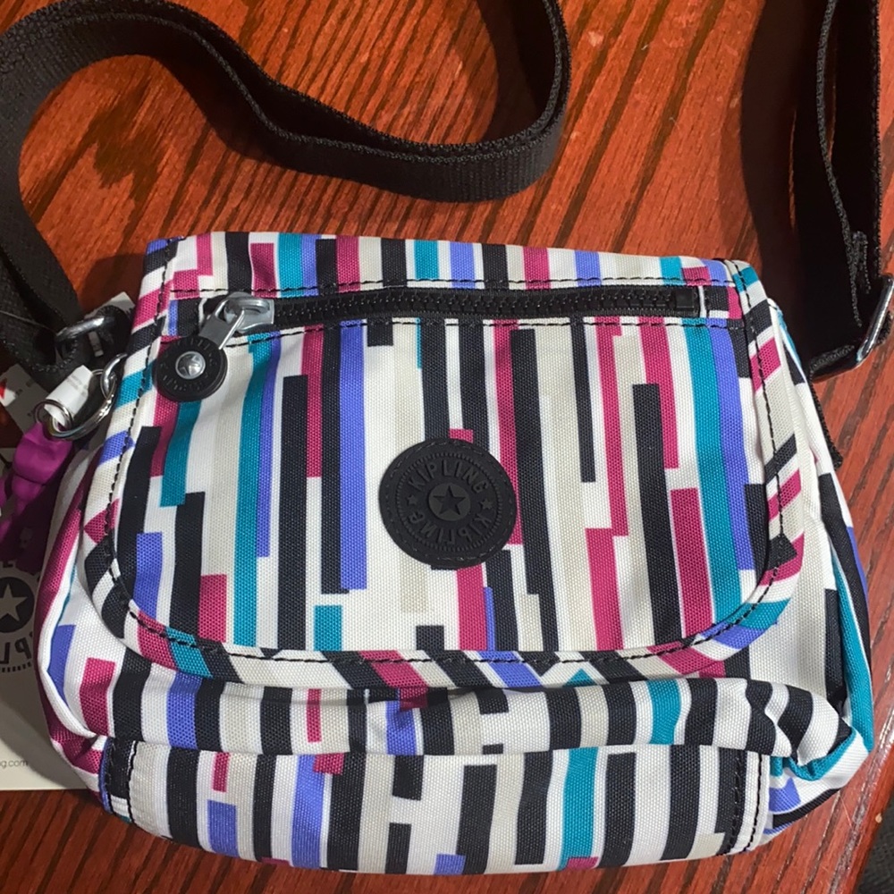 🆕Kipling Sabian Mini Crossbody, Urban Stripe - Picture 1 of 7
